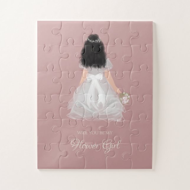 Puzzle Niece Flower Girl Junior Bridesmaid Sweet Proposit (Vertical)