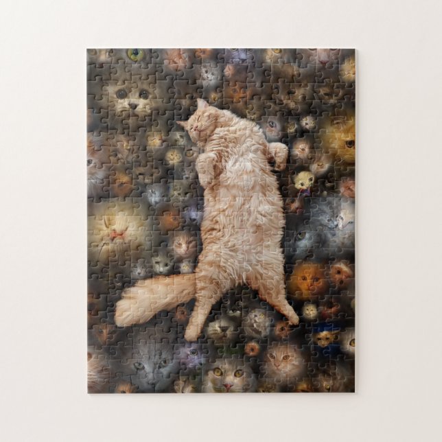 Puzzle Nighty Kitty Chat, (Vertical)