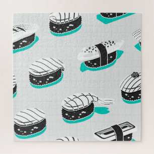 Puzzle Nigiri sushi, motif vintage néon.