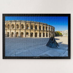 Puzzle NIMES - Arènes de Nîmes et statue