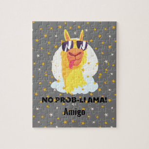 Puzzle No-Prob-Llama Drôle Mignonne Llama avec étoiles