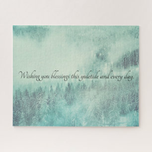 Puzzle Noël À feuillage persistant Forêt Solstice d'hiver