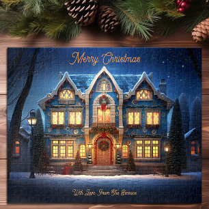 Puzzle Noël Accueil Neige Hiver Nuit Ciel Vacances Art