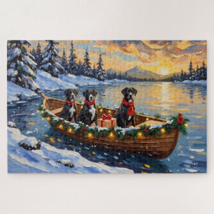 Puzzle Noël Bateau de Noël Grand Danois