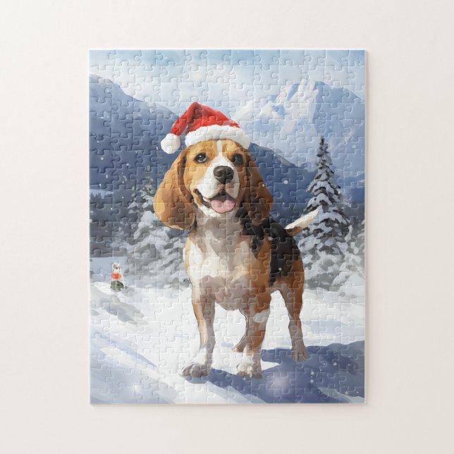 Puzzle Noël beagle (Vertical)