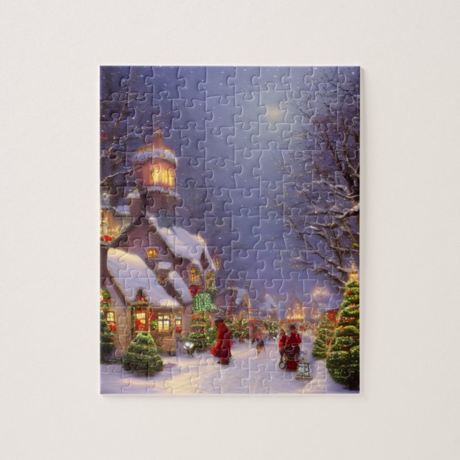 Puzzle Noël dans une nuit de neige (Vertical)