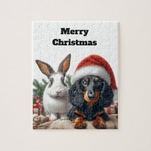 Puzzle Noël de Bunny et Dachshund
