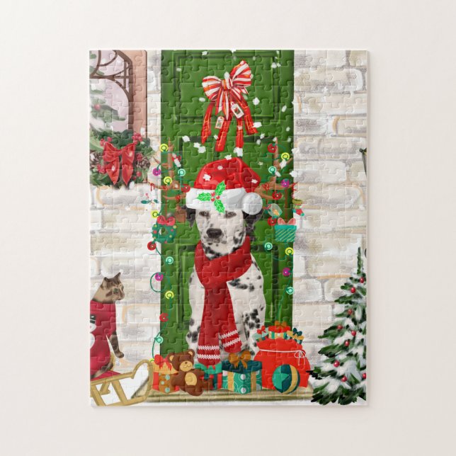 Puzzle Noël de chien dalmate (Vertical)