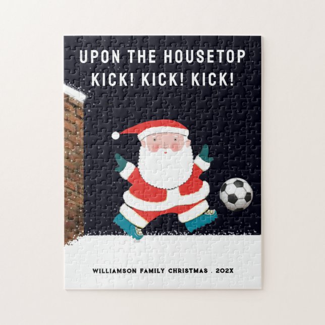 Puzzle Noël de soccer personnalisé (Vertical)