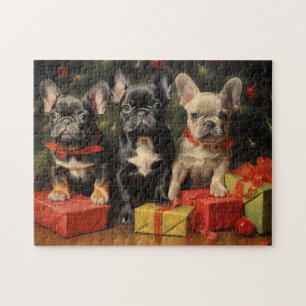 Puzzle Noël des Bulldog français