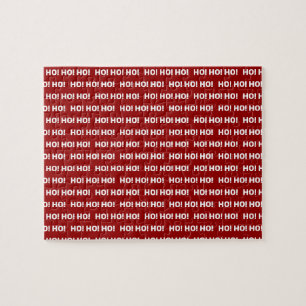 Puzzle Noël des Fêtes de Noël des HO Ho HO en rouge et bl