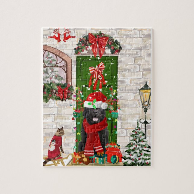 Puzzle Noël du chien de Terre-Neuve (Vertical)
