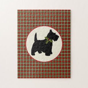 Puzzle Noël écossais de plaid de chien de Scottie