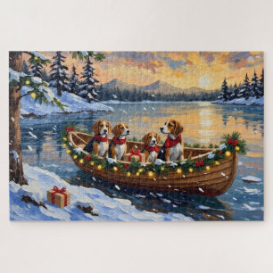 Puzzle Noël en bateau avec Beagle