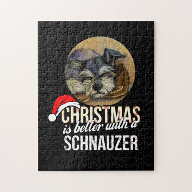 Puzzle Noël Est Mieux Avec Un Schnauzer (Vertical)