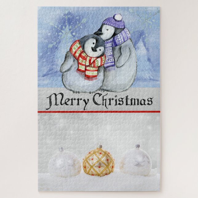 Puzzle Noël Et Pingouins (Vertical)