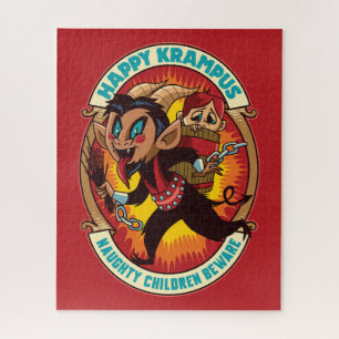 Puzzle Noël Joyeux Krampus Naughty Enfants Attention