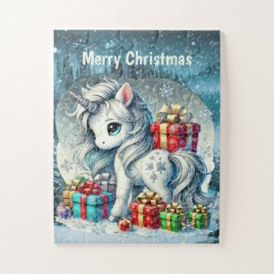 Puzzle Noël licorne imaginaire filles personnalisable