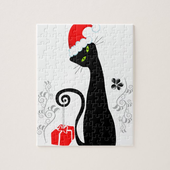 Puzzle Noël moderne Kitty (Vertical)