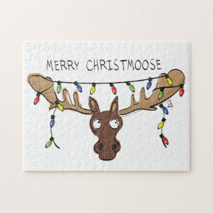Puzzle Noël Moose Cute Amusant Animal de Noël