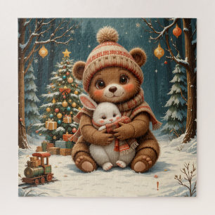 Puzzle 🌸 Noël Ours Confort Lumière Style Maison