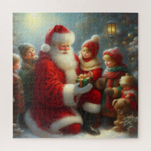Puzzle Noël Père Noël Avec Enfants 2
