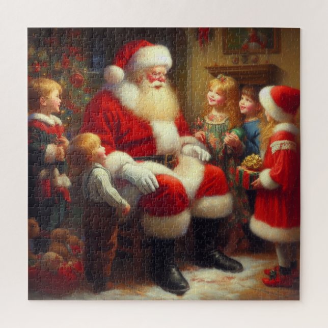 Puzzle Noël Père Noël Avec Enfants 3 (Vertical)