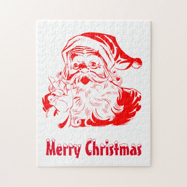 Puzzle Noël rouge et blanc du Père Noël (Vertical)