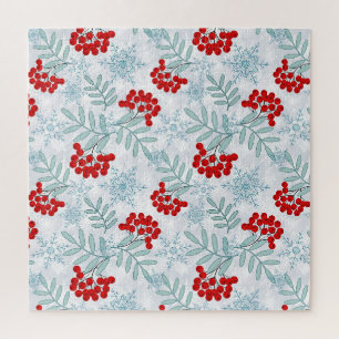 Puzzle Noël, Rowan, rouge, blanc, flocons de neige
