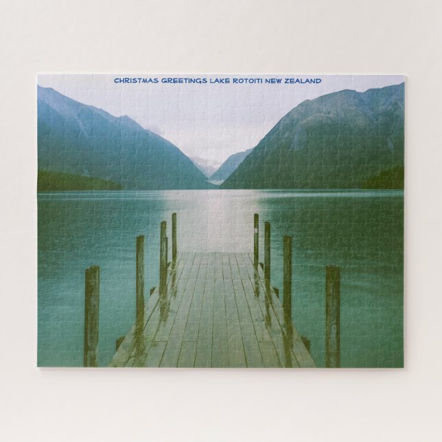 Puzzle Noël Salutations Lac Rotoiti Nouvelle-Zélande (Horizontal)