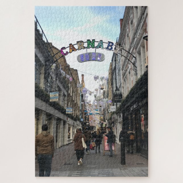 Puzzle Noël sur Carnaby Street, Soho, Londres, Royaume-Un (Vertical)