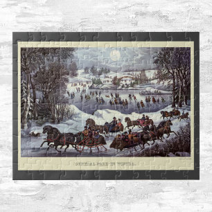 Puzzle Noël vintage, Central Park en hiver