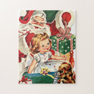 Puzzle Noël vintage rétro Père Noël