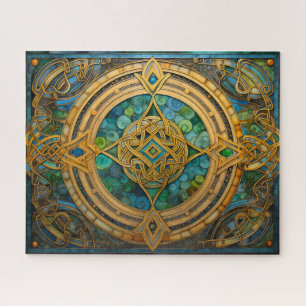 Puzzle Noeud Celtique Blue Green Gold