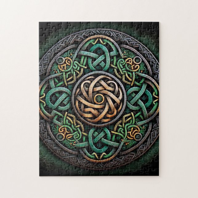 Puzzle Noeud Celtique Green Gold (Vertical)