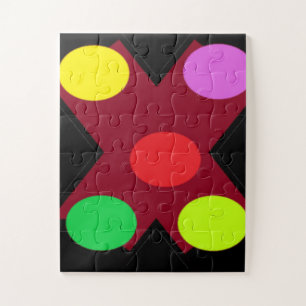 Puzzle Noir avec grandes formes et couleurs