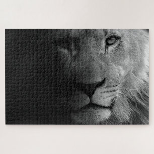Puzzle Noir Blanc Motivation Leadership Lion Portrait