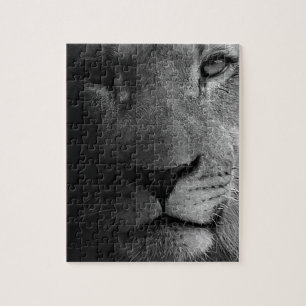 Puzzle Noir Blanc Motivation Leadership Lion Portrait