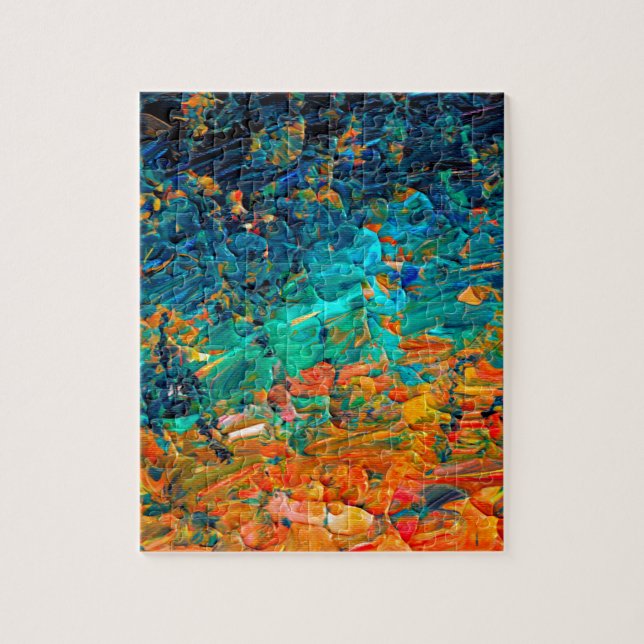 Puzzle Noir bleu ÉTERNEL Ombre de turquoise d'orange de (Vertical)