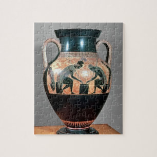 Puzzle Noir-chiffre amphora dépeignant Ajax et Achille,