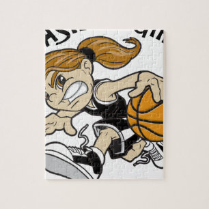 PUZZLE NOIR DE FILLE DE PANIER