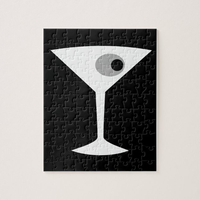 Puzzle Noir en verre de Martini de film (Vertical)