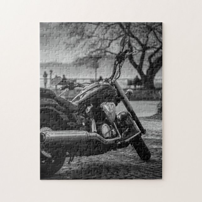 Puzzle Noir et blanc, motocyclette (Vertical)