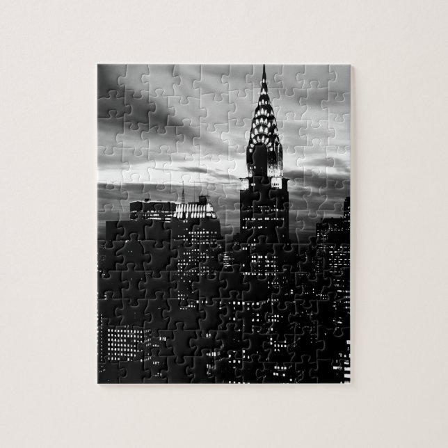 Puzzle Noir et blanc New York City Midtown Photo Art (Vertical)