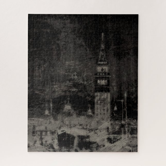 Puzzle Noir et Taupe en survol Skyline Venise Italie (Vertical)