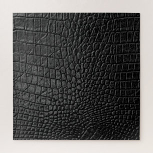 Puzzle Noir lisse : Cuir Texture Élégance