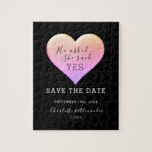 Puzzle Noir Mariage Enregistrer La Date
