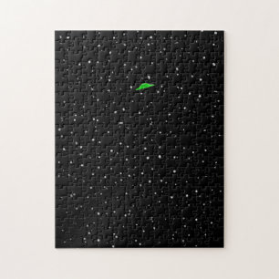 Puzzle Noir solide avec l'OVNI Stars de soucoupe volante 