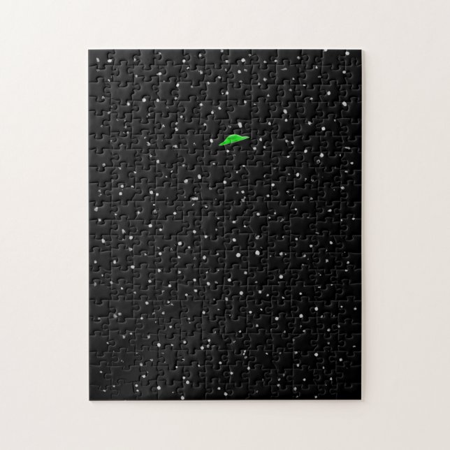 Puzzle Noir solide avec l'OVNI Stars de soucoupe volante  (Vertical)