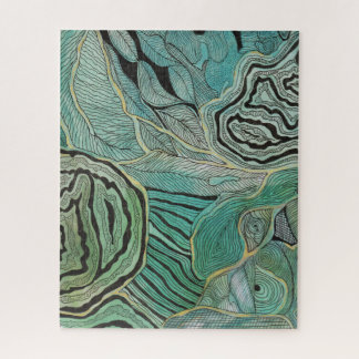 Puzzle Noircissez le feuille gribouillé sur Teal et le